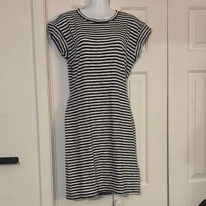 J. Crew Black and White Striped Dress